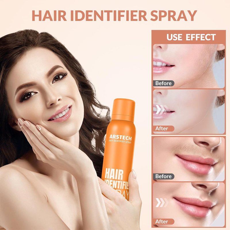 Hair Identifier Spray - Dermaplaning Tool for Women | Face Shaving & Hair Removal Kit with 4 Razors