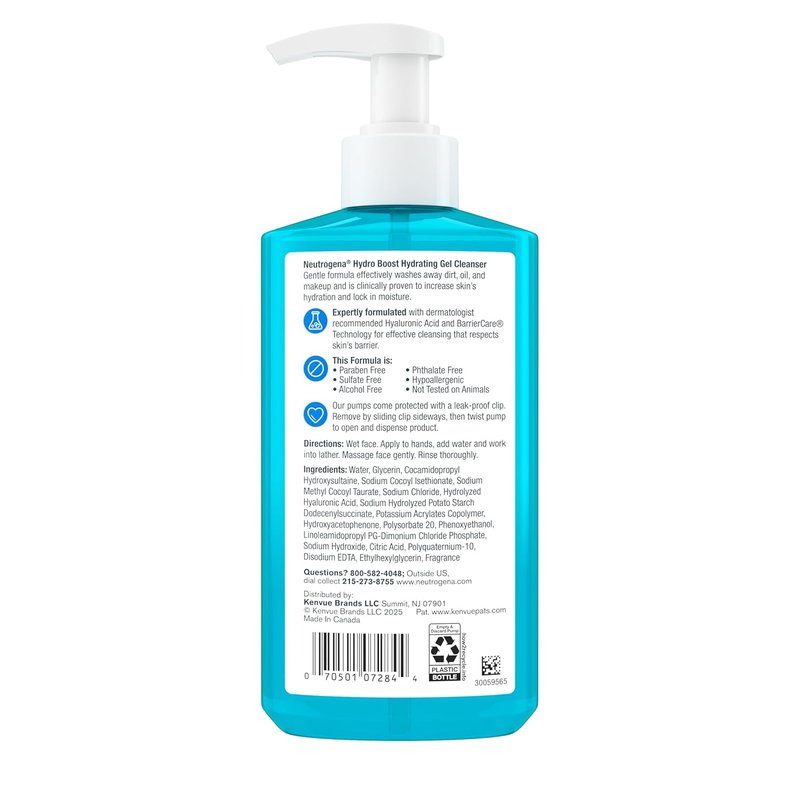 Neutrogena Hydro Boost Face Wash - Hydrating Gel Cleanser with Hyaluronic Acid | 12 fl. oz, Hypoallergenic