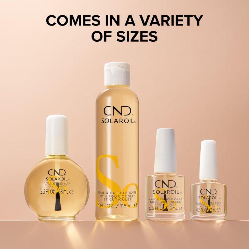 CND SolarOil Cuticle Oil, Natural Blend Of Jojoba, Vitamin E, Rice Bran and Sweet Almond Oils, Moisturizes and Conditions Skin, 0.25 fl oz