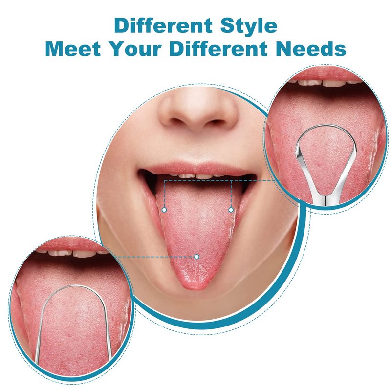 3 PCS Metal Tongue Scraper, Tongue Scrapers for Adults, Stainless Steel Tounge Scrappers, Tounge Scraper, Portable Tongue Scrappers YLYL