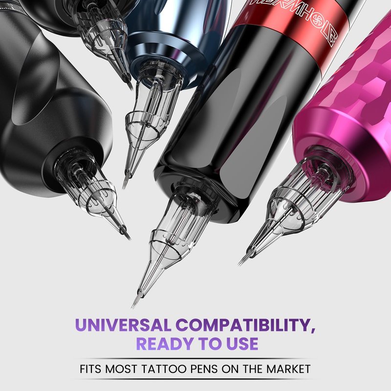 Wormhole Tattoo Cartridge Needles 50pcs Assorted Tattoo Needle Cartridges Round Liner Mixed 3RL 5RL 7RL 9RL 11RL (50pcs #10 Standard RL)