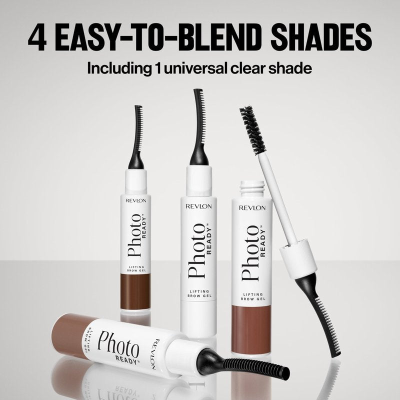 Revlon PhotoReady Lifting Brow Gel, Tinted Eyebrow Lamination with Spoolie Brush, Conditions, Shapes & Defines, 801 Clear, 0.23 fl oz