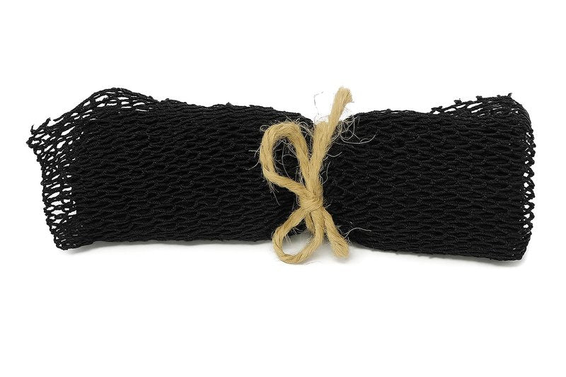 Unami Skincare African Net Sponge - Long African Bath Sponge - Exfoliating Net Sponge - Gentle Exfoliation for Soft - Scrub Net for Shower, Smooth Skin - Black