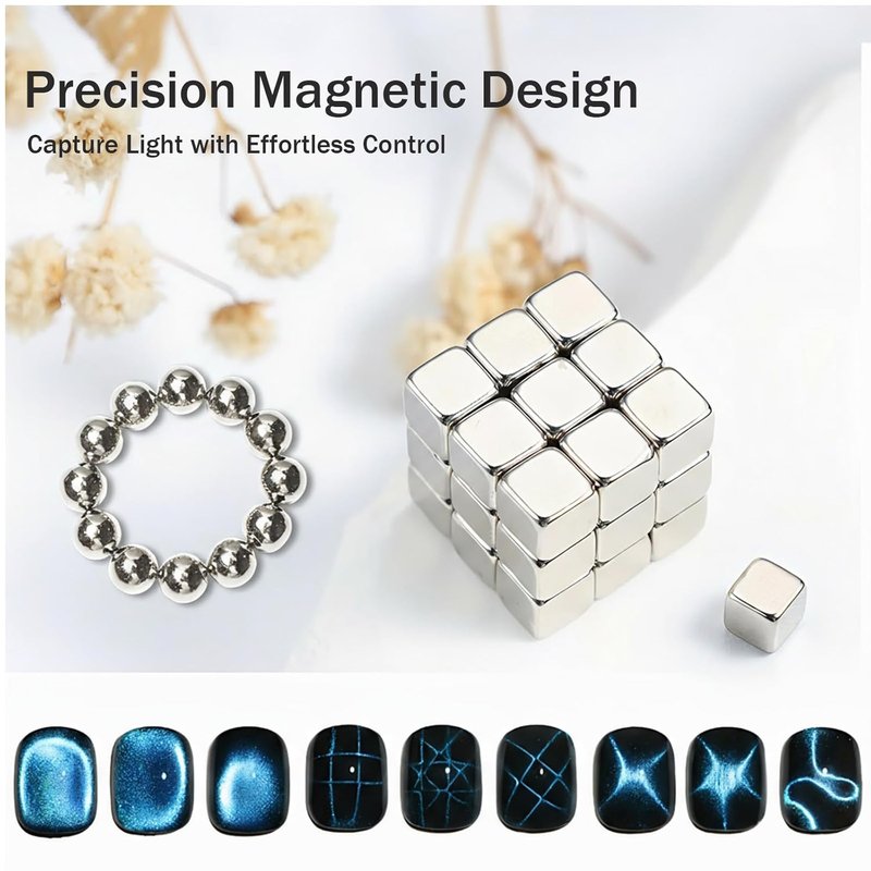 Skiennix Cat Eye Magnet Set - 12 PCS Nail Art Tools for Stunning Gel Polish Effects