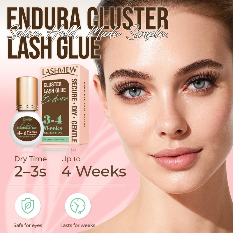 LASHVIEW Lash Cluster Glue - Strong Hold for 3-4 Weeks | Waterproof, Low Irritation, Quick Dry (5ml)