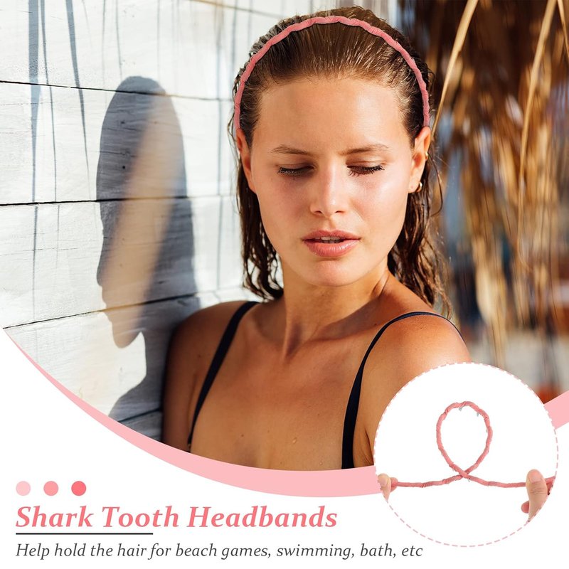 Syhood 6 Pieces Zigzag Headbands for Women Shark Tooth Comb Hairbands Wrapped Cloth Hairbands Wave Shape Plastic Hair Band Hair Accessory(Adorable Pattern)