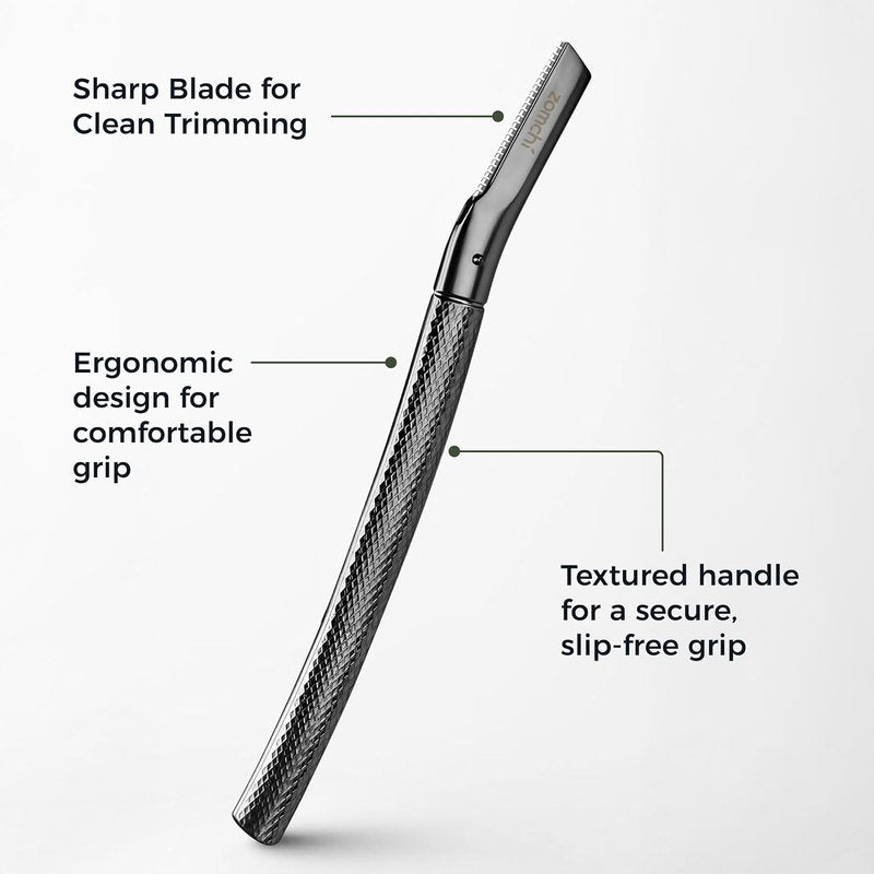 Eyebrow Razor - Precision Face Trimmer for Women & Men | 6-Blade Shaver in Black