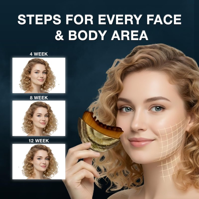 Almics Lymphatic Contour Face Brush, Lymphatic Drainage Massager for Face, Chin & Jawline Sculpting, Dry Brushing Tool to Reduce Puffiness, Ergonomic Design for Anti-Swelling & Fatigue Relief