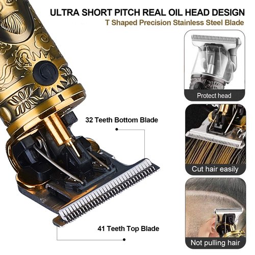 Suttik Hair Clippers for Men, Professional Hair & Beard Trimmer for Men, T-Blade Hair Edgers Clippers, Gold Knight Close-Cutting Trimmers, Cordless Clippers for Hair Cutting