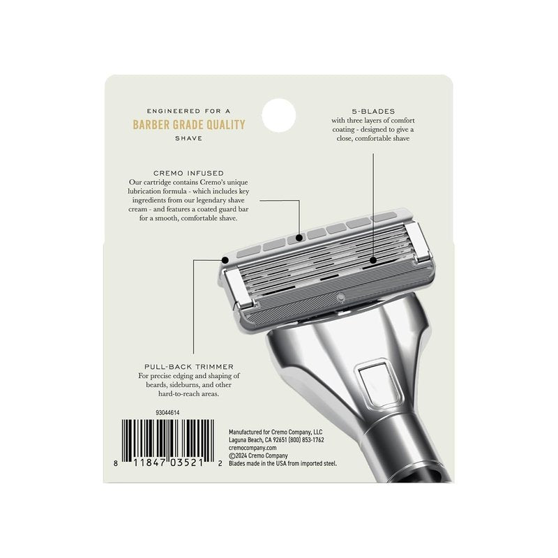 Cremo Razor Refills - Superior Shaving Razors for Men | 4 Pack Compatible with Cremo Razors