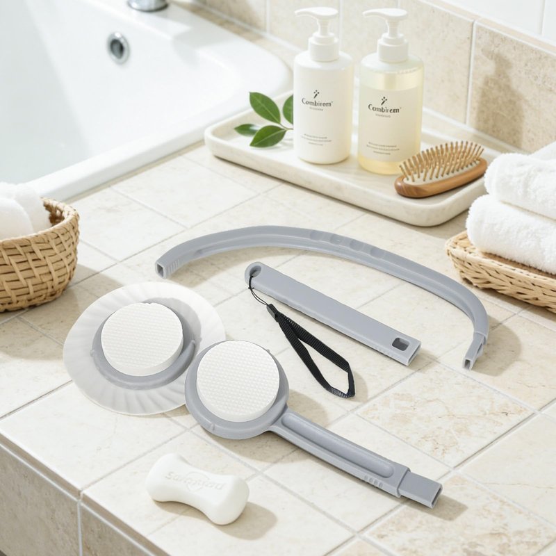 Chonario Lotion Applicator for Back, Self Sunscreen, Tanning, Cream Back Applicator Tool with 2 in 1 U-Shaped Curved Long Handle for Elderly, Women, Men