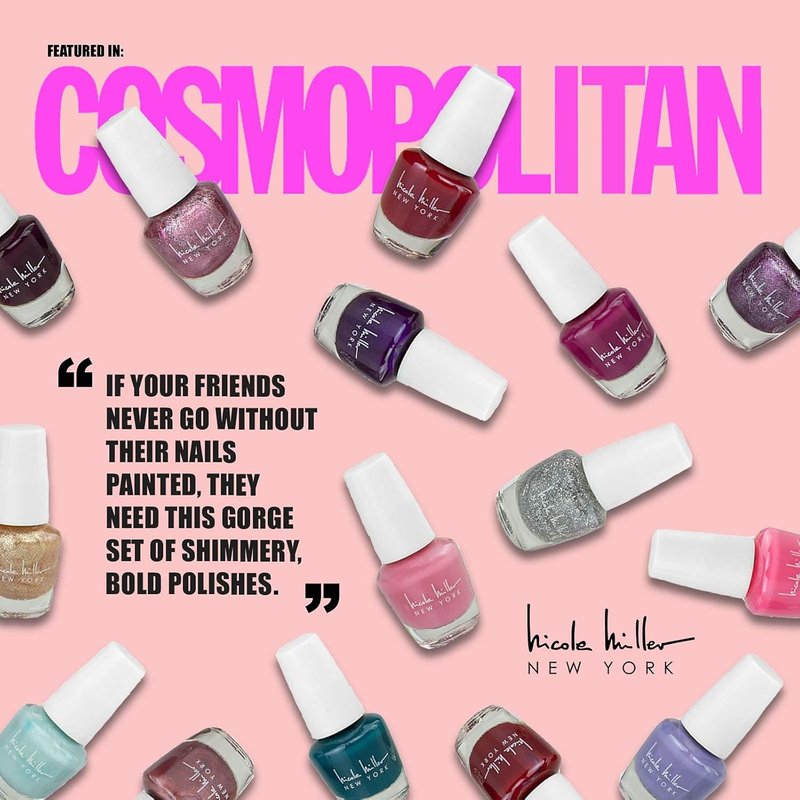 Nicole Miller Mini Nail Polish Set - Glossy Vibrant Colors for Fingernails & Toenails | 2-Pack Trendy Collection
