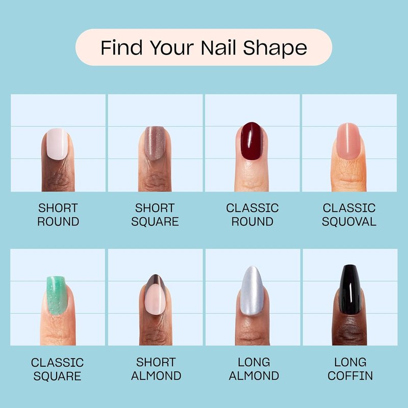 OPI Press On Nails - Short Round & Squoval Nail Art | 30 Count with Glue - Long Lasting & Reusable
