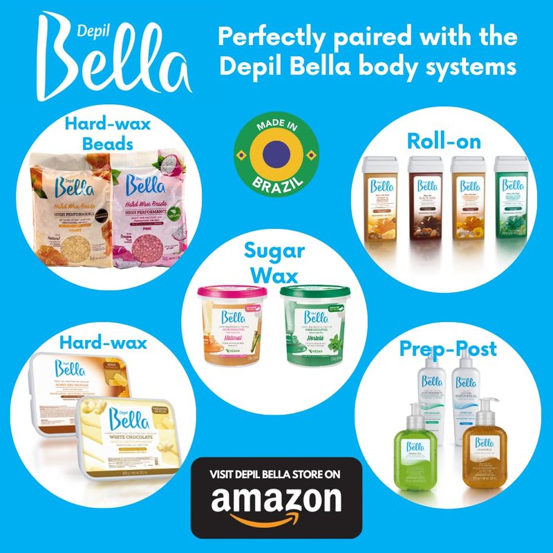 DEPIL BELLA Hard Wax Beads Honey 2.2 lbs for Hair Removal | Professional Hair Removal Wax Beads | All Skin and Hair Types | Natural Ingredients