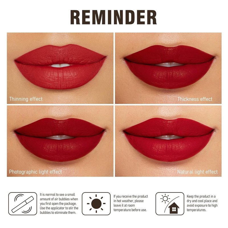 **MAKI YIKA Red Lipstick - Long Lasting, No Smudge Matte Liquid Lip Color | Transferproof & Cruelty-Free**
