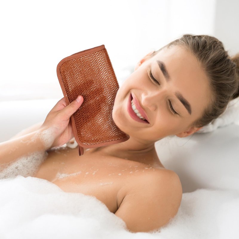 Healifty 8 Pcs Exfoliating Washcloth Soft Weave Nylon Massage Bath Towel Sponge Loofah Body Scrub Back Scrubber for Shower Cloth for Women and Men,5 Colors