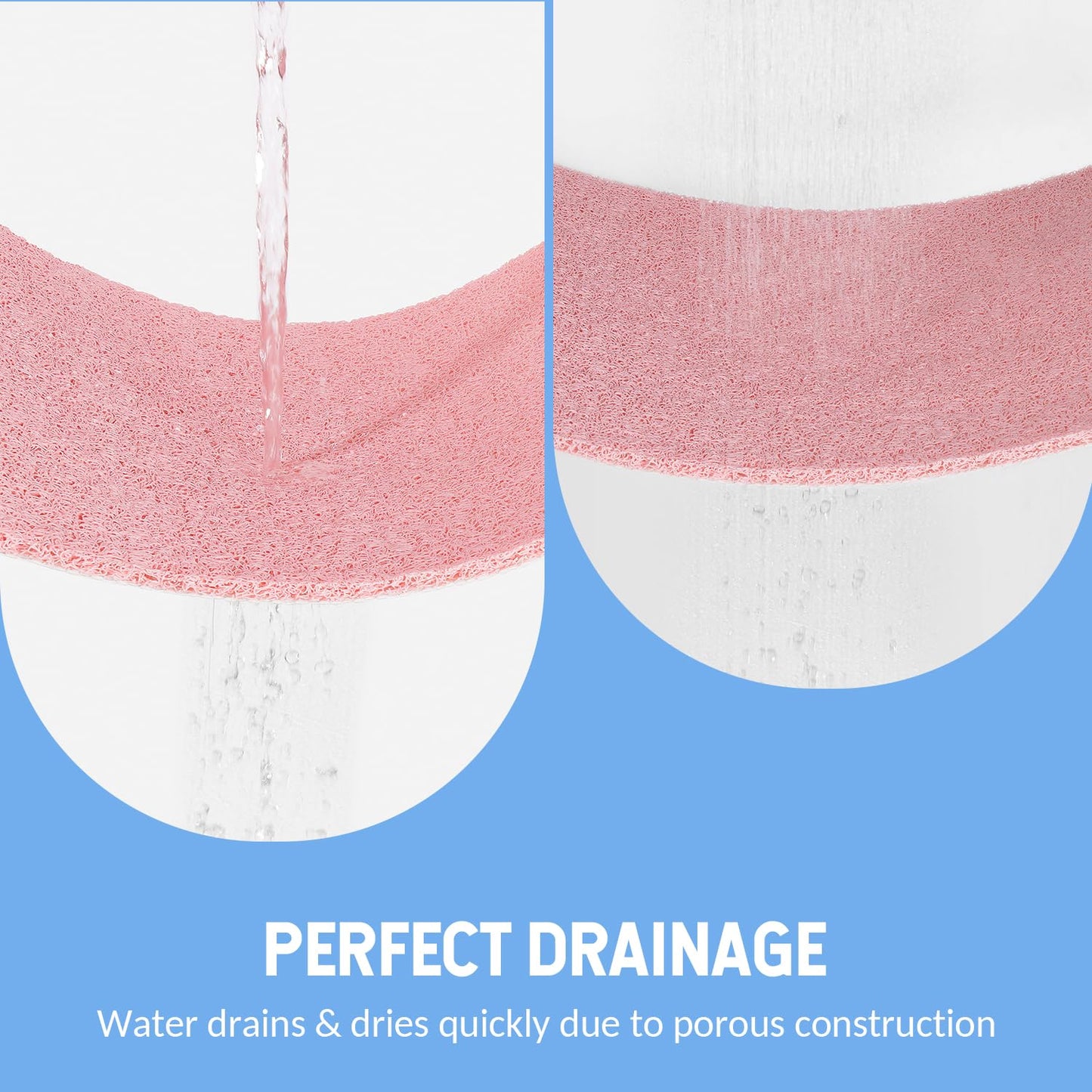 Hargiis Non-Slip Bathtub Mat, Anti Slip Shower Mat, Fast Drying Bathtub Mats, Foot Scrubber Mat, Anti Slip Mat for Tub, Floor, Bathroom, Kitchen, Home, Hotel (Pink 24"×24")
