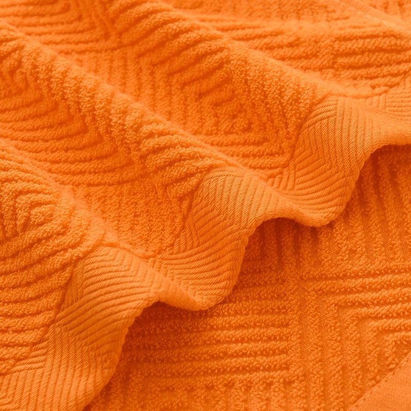 sense gnosis Super Soft Orange Hand Towels Terry Striped Weave Pattern Ultra Absorbent 100% Cotton Hand Towel for Bathroom Home Decorations 13 X 29 Inch, 2 Pieces