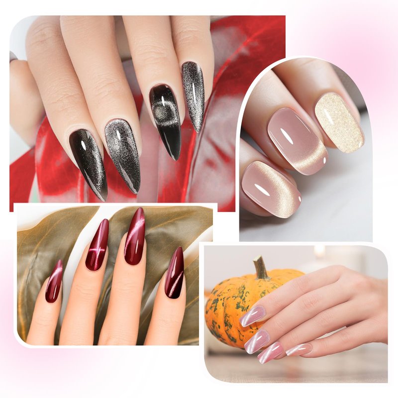 HungGato 4-in-1 Cat Eye Nail Magnet Tool with Heart Shape, Magnetic Nail Art Pen Stick for 3D Cat Eye Gel Polish, DIY Nail Art Design, Salon and Home Manicure Supplies