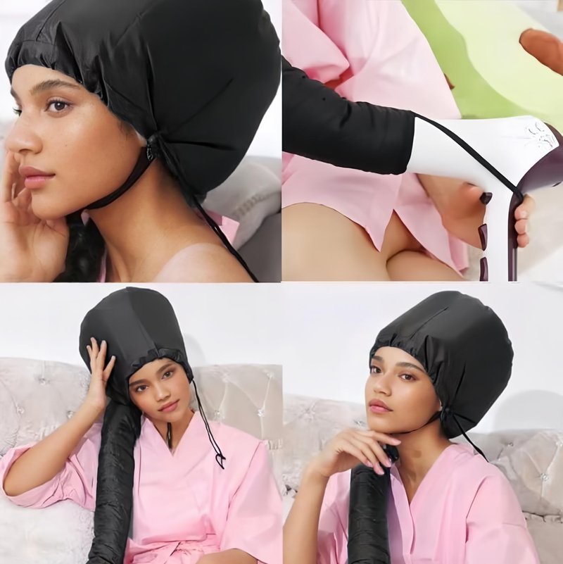 Hair Dryer Bonnet with Plopping Net,Hair Drying Bonnet for Blow Dryer,Portable Home Deep Conditioning Hair Care Hot Cap,Speed Up the Drying