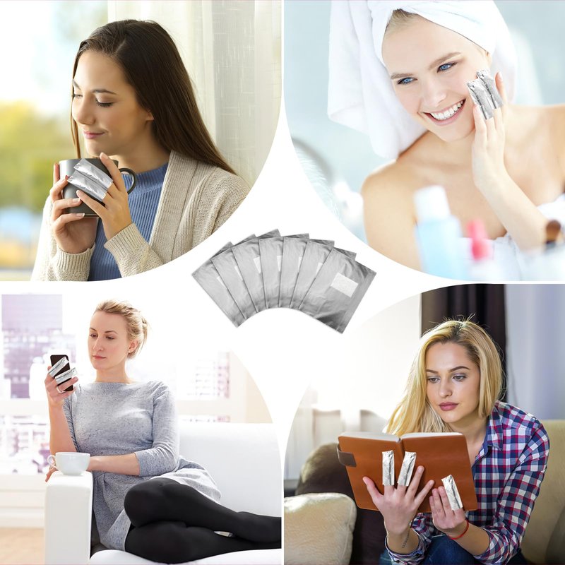 400 pcs Nail Polish Remover Foil Nail Wraps, Nail Foils Soak Off, Gel Finger Polish Remover Foil Wraps with Pre-attached Lint Free Larger Cotton Pad for Nails Removal