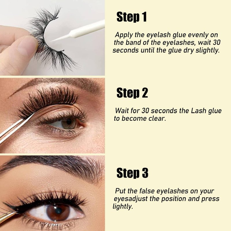 Advanced Biotin Clear Eyelash Glue Sensitive Eyes Safe Latex Free Hypoallergenic Strong Hold Cluster Lash Glue, False Eyelash Extensions Strip Lash Adhesive, Vegan Cruelty Free Waterproof