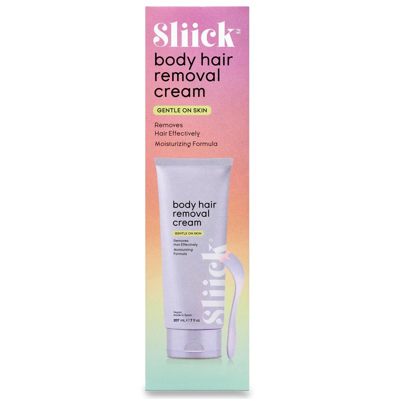Sliick Body Hair Removal Cream for Women – Gentle Depilatory Cream for Sensitive Skin, Painless Hair Removal for Legs, Arms & Bikini Area, 7 fl oz