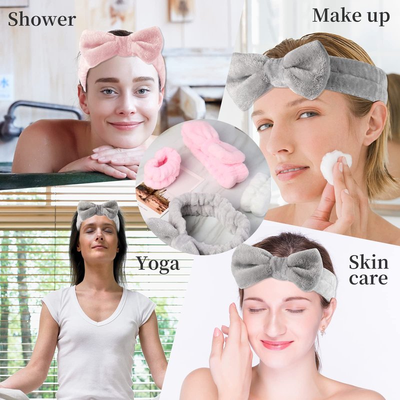 SLNZAPTY 12 PCS Face Wash Headband Wristband Set for Women Girls