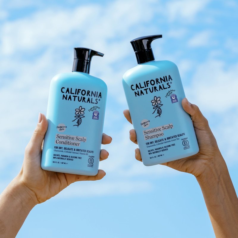 California Naturals Sensitive Scalp Shampoo & Conditioner Set, Soothing & Gentle for All Hair Types, Fragrance Free, Colloidal Oat & Chamomile, Paraben, Sulfate Free, NEA Accepted, 16.5 oz