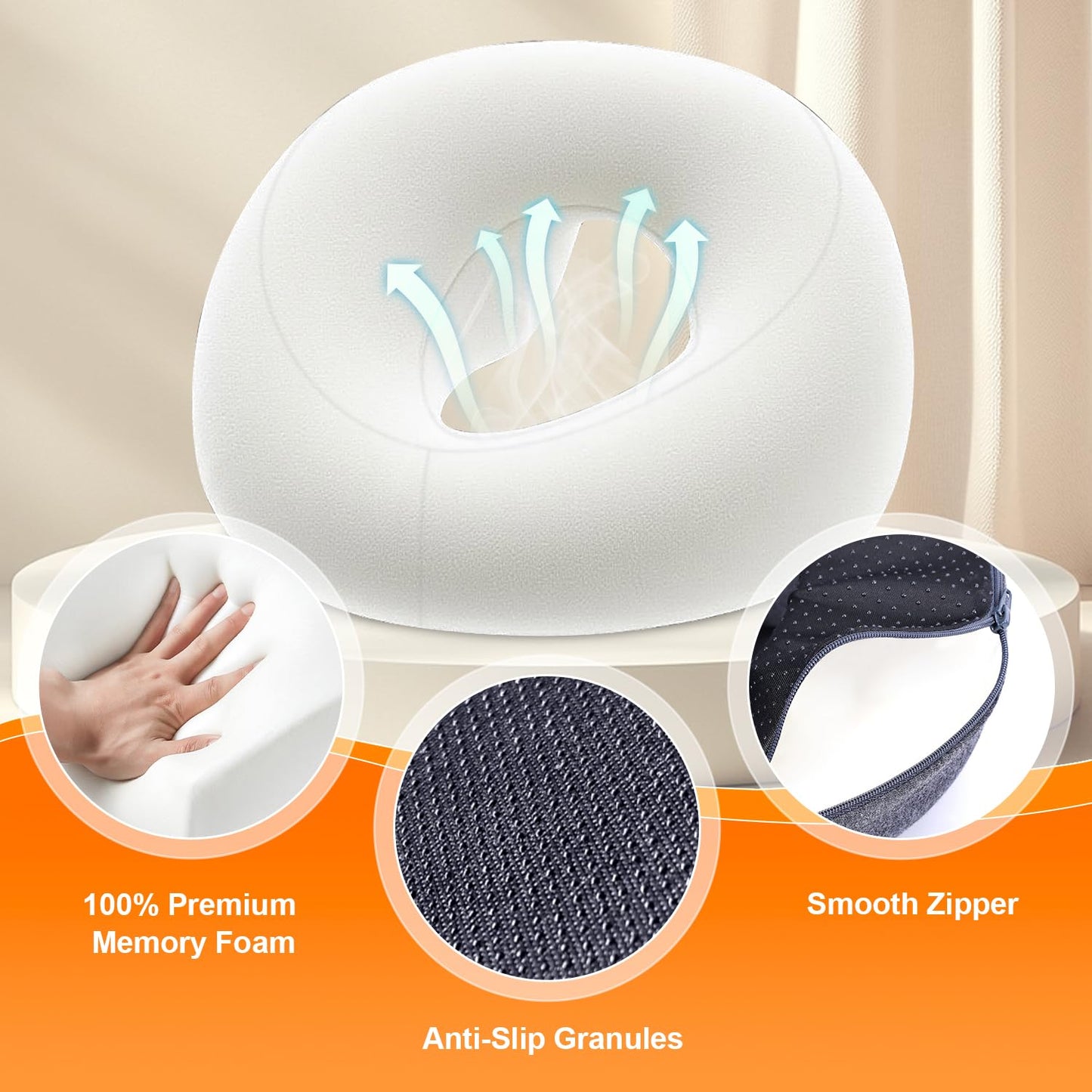 SKYIMOOO Face Down Pillow, Massage Headrest for Bed, Massage Face Cradle for Bed, BBL Pillow After Surgery Post Eye Surgery Vitrectomy Recovery (Navy Pro)