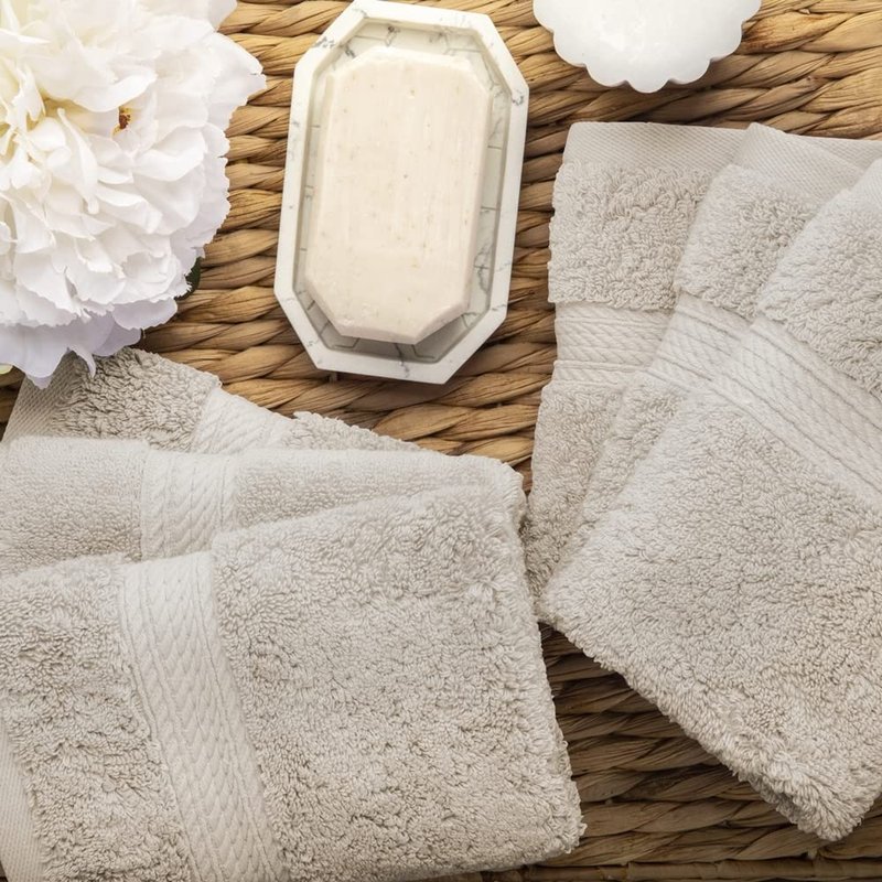Superior Egyptian Cotton Plush & Absorbent, Face Towel Set of 6, Stone