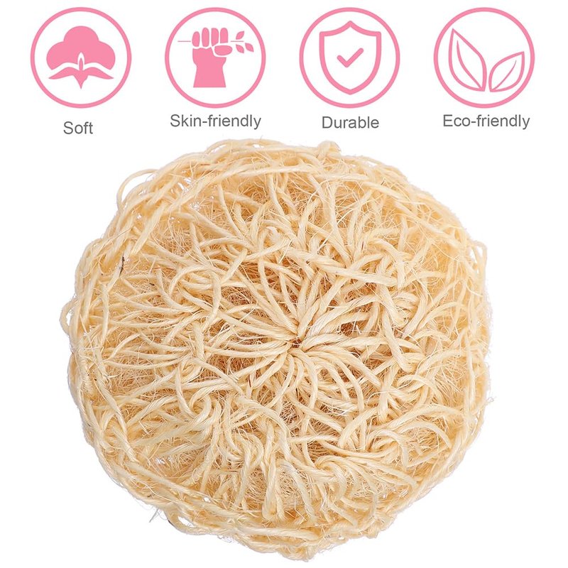 Beavorty 3-Pack Bath Scrub Balls Natural Sisal Body Scrubbers for Gentle Exfoliating and Skin Cleansing Shower Accessories 3.93X3.93X1.18In