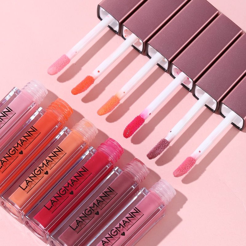 Dulele 12Pcs Watery Liquid Lipstick Set, Moisturizing & Highly Pigmented Colored Lip Gloss, Longwear Not Fade Rose Lip Tint Stain with Gift Box