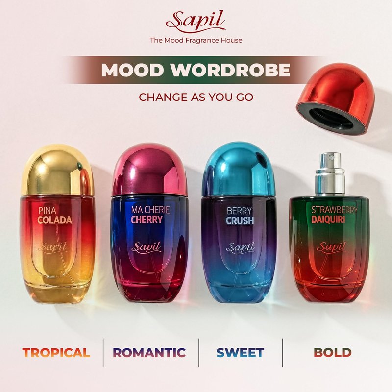 Sapil Strawberry Daiquiri Perfume for Women – Fresh Playful Mood – Daytime Fun & Casual Outings – Strawberry Citrus – Long-Lasting Eau De Parfum 100ml – Build Your Mood Wardrobe