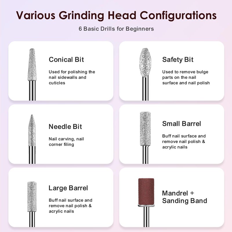 COSLUS C20 Cordless Nail Drill Electric File: Professional for Acrylic Gel Dip Powder Nails Portable Nail Drill Machine Kit for Manicure Pedicure Nail Set with Everything Rechargeable Lightweight