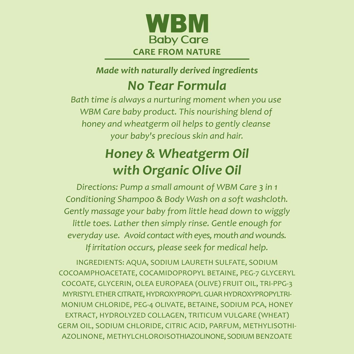 WBM Care 3-in-1 Baby Shampoo, Body Wash & Conditioner (10 oz, Pack of 2) offers a gentle, nourishing formula for baby’s hair and skin, Tear-free and hypoallergenic