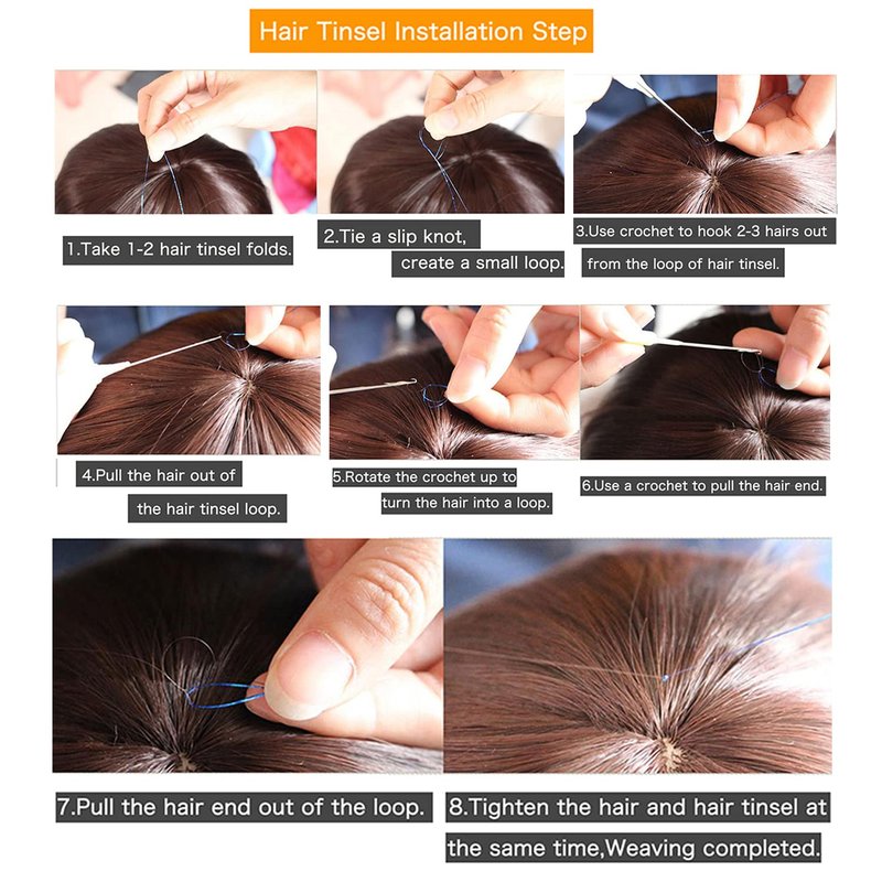 Hair Tinsel Kit - 12 Colors 48-Inch Sparkling Hair Extensions | Heat Resistant Glitter for Girls & Women