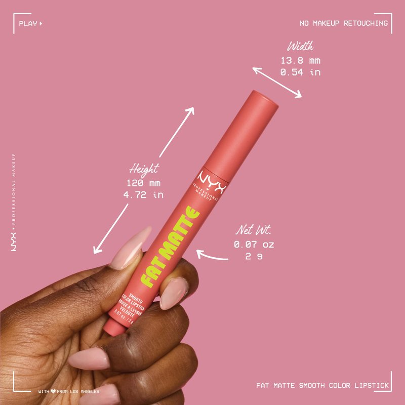 NYX PROFESSIONAL MAKEUP Fat Matte Lipstick, Pigmented, Smoothing, & Non-Drying Lip Crayon, Long Lasting Lip Makeup, Vegan & Cruelty Free - Beary Nude (Warm Brown)