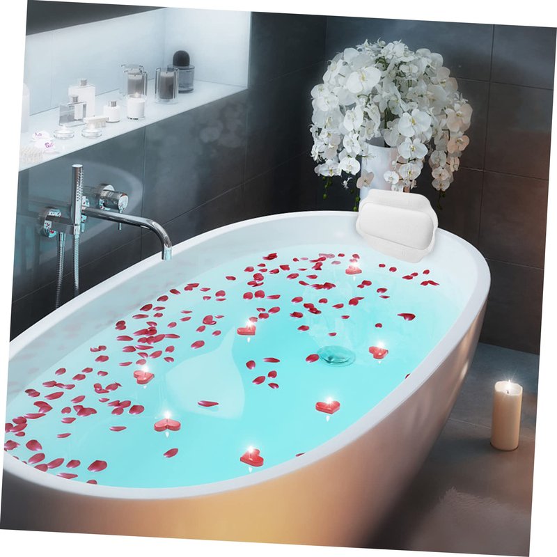 Anneome Bathtub Pillow with Ultra-Large Suction Cups for Secure Non-Slip Support Spa Bath Cushion for Head and Neck Comfort Fits Most Tubs Ideal for Relaxing Home Baths and Shower Spa Sessions