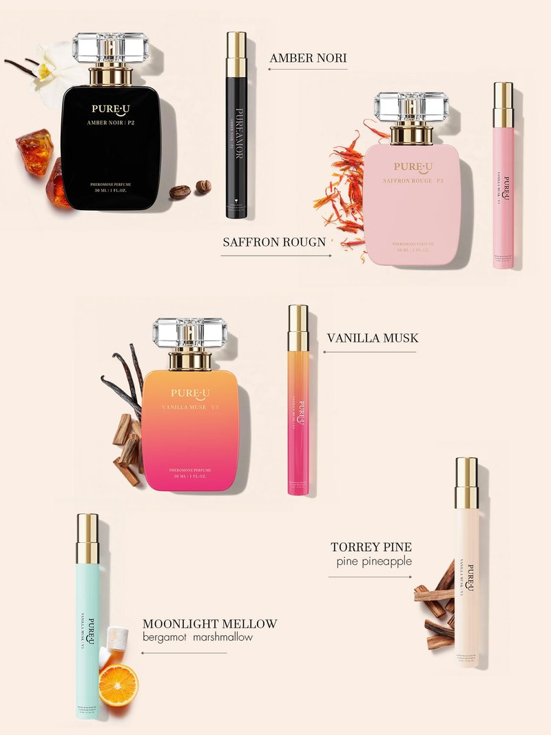 PUREU Pheromone Perfume for Women - Long Lasting Creamy Vanilla & Sweet Wood Scent, Intensely Concentrated Extrait de Parfum Spray Oil, Travel Size Cozy & Warm for Daily Use, 0.41 fl oz (12ML)