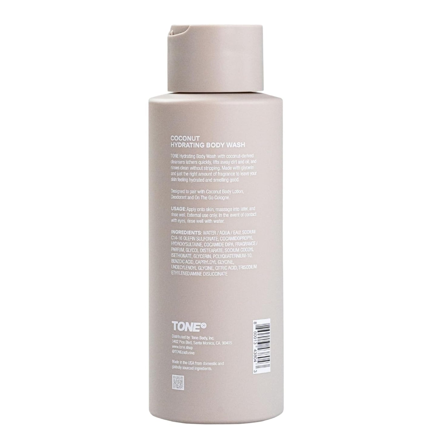 TONE Hydrating Body Wash - Coconut Cleansers for Clean, Moisturized Skin | 16.9 fl oz, 2 Pack