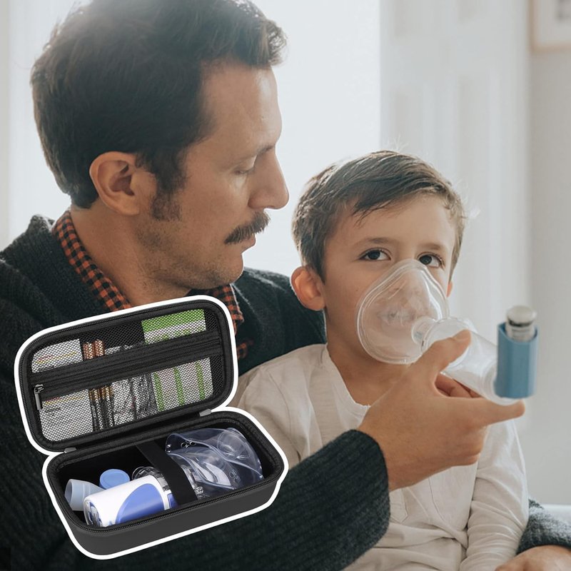 Portable Inhaler Nebulizer Carrying Case - Travel Bag for Adults & Kids | Black