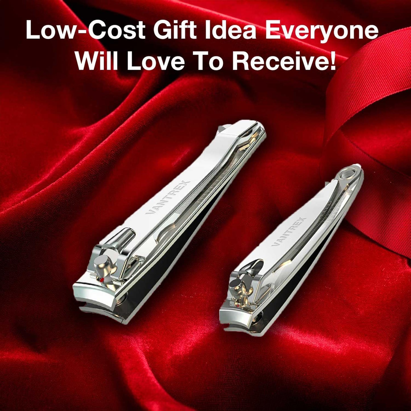 Stainless Steel Nail Clippers Set - Professional Fingernail & Toenail Trimmers with Easy Press Lever | 2PCS