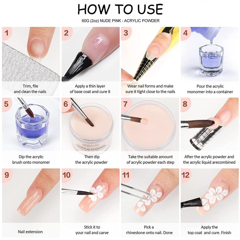 Skiennix Monomer Acrylic Nail Liquid - Professional 6oz | MMA-Free, Quick Dry for Nail Art