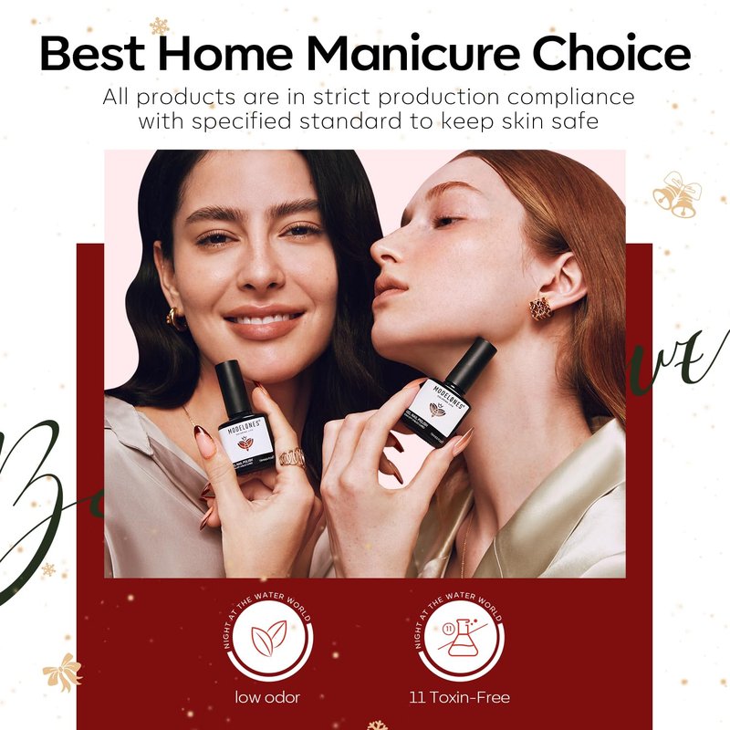 modelones Christmas Gel Nail Polish Set, Winter Cat Eye Red Dark Green Blue Glitter Gold Silver Gel Polish Kit Soak Off Nail Art Manicure Home Gift for Women Girls