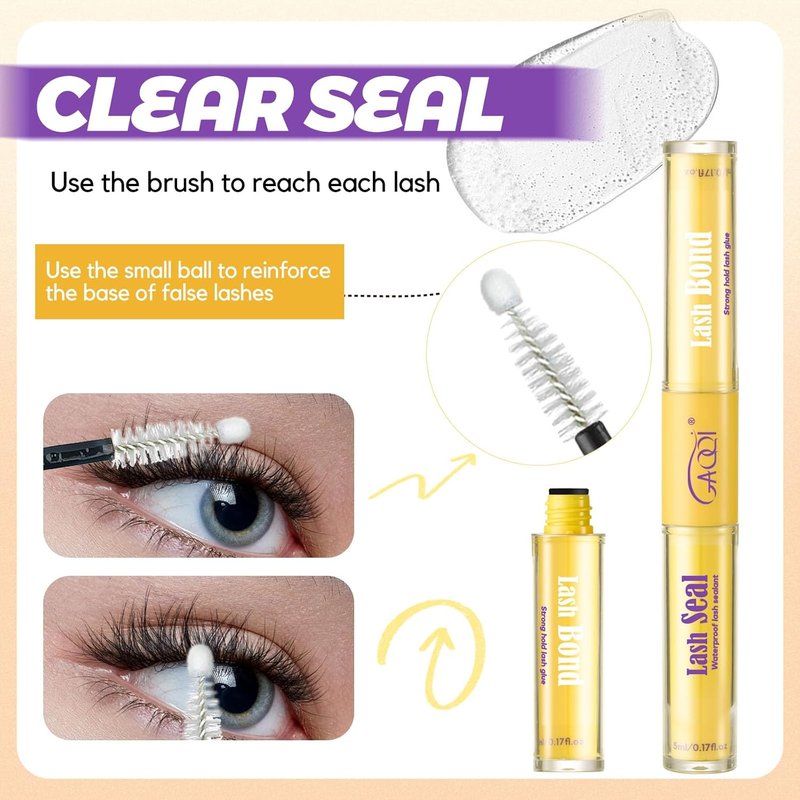 GAQQI Lash Bond and Seal | Black and White Adhesive for Long-Lasting Lash Extensions