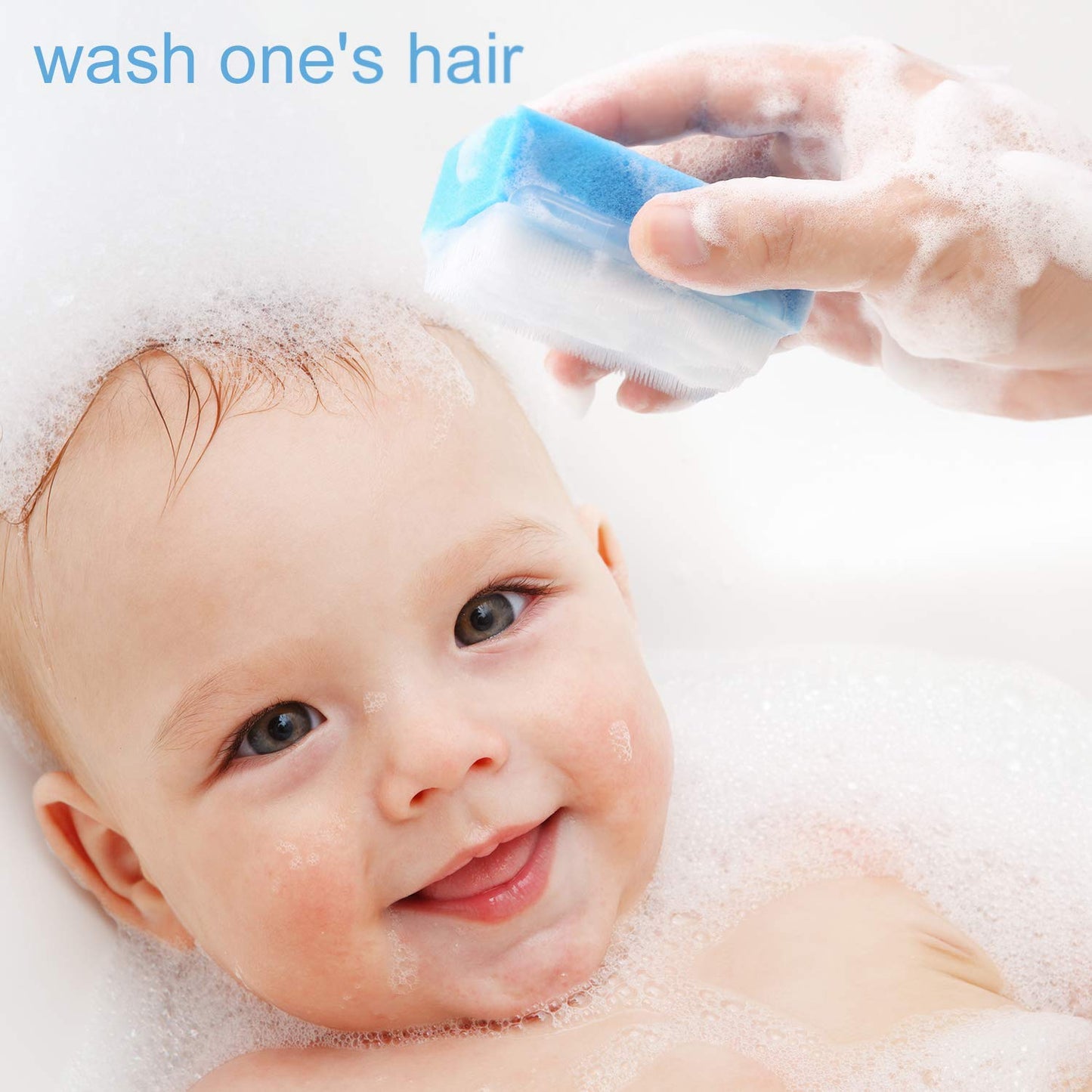 (6 PCS Baby Bath Time Sponge Brush- Body, Hair, and Scalp Cleaning - Gentle on Infant, Toddler Sensitive Skin - Great Sensory Feel.