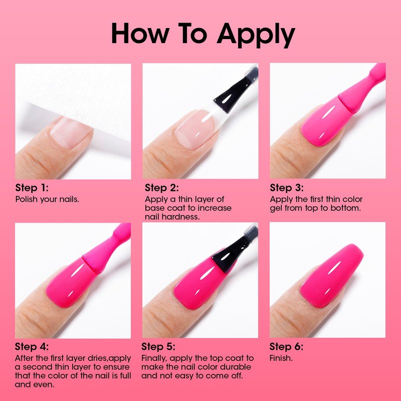 GELLEN Red Pink Nail Polish, Quick Air Dry Natural Traditional Regular Nail Polish Bright Red Hot Pink Set for Acrylic Natural Nails Home Salon, Non Gel, No UV, Chip Resistant, Hema Free, Non-toxic