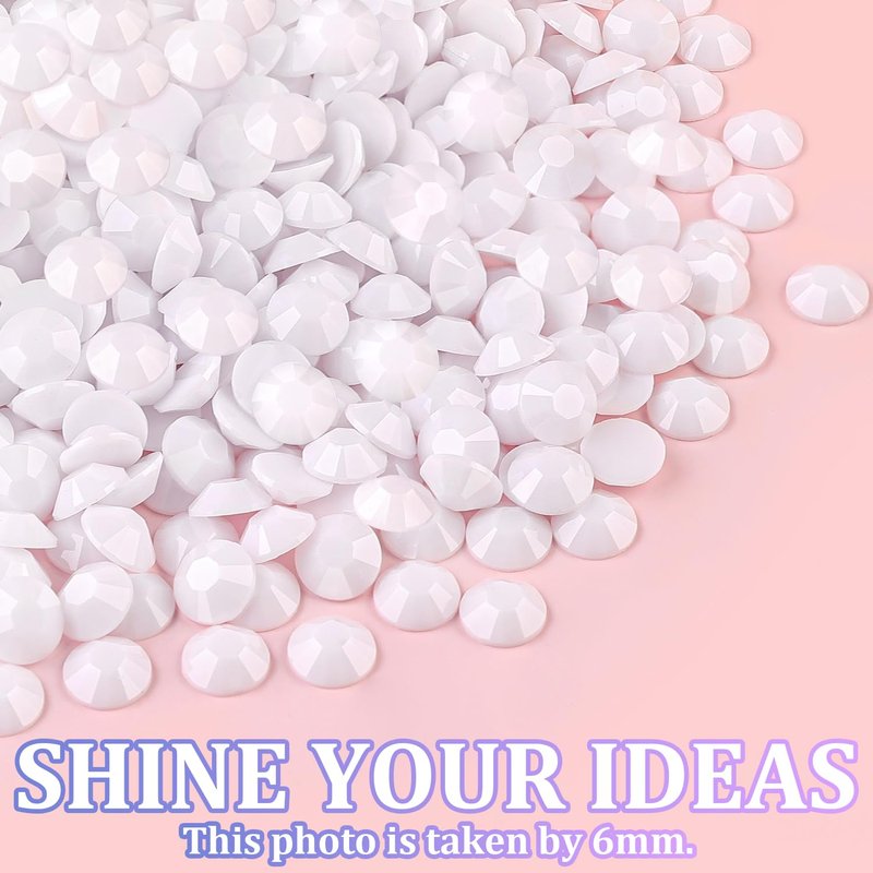 25000Pcs Resin Rhinestones for Crafting, White 2-6mm Mixed Sizes Non Hotfix Flatback Gems with 1Pcs Glue, Bedazzling Crystal for DIY Craft Clothing Mugs Tumblers Shoes Fabric Decor Nail Art