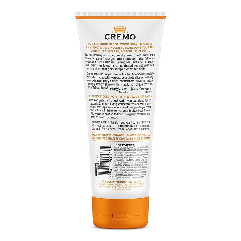 Cremo Shaving Cream - Sandalwood Scent | 6 Ounce Tube (Pack of 12) for Smooth Shaving